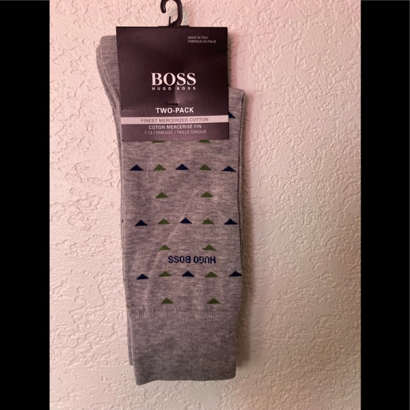 2 PAIRS 🔥🔥HOST PICK🔥🔥NEW 2 PAIRS OF MENS HUGO BOSS SOCKS GRAY SZ 7-13 - Picture 1 of 7